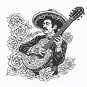 Hector lavoe dressed mariachi  tattoo design idea