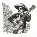Hector lavoe dressed mariachi  tattoo design idea