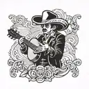 Hector lavoe dressed mariachi  tattoo design idea