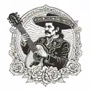 Hector lavoe dressed mariachi  tattoo design idea