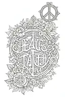 Peace, love, faith hope love tattoo design idea