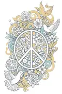 Peace, love, faith hope love tattoo design idea
