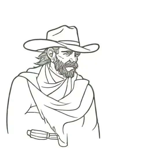 ghost cowboy tattoo design idea