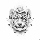Rose negra pantera jaguar tattoo design idea