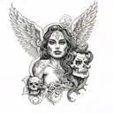 heavenly gates to hell tattoo design idea