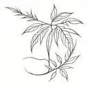 rose palm tree thorns leaves bird tattoo design idea