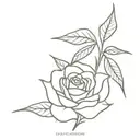 rose palm tree thorns leaves bird tattoo design idea