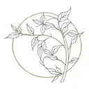 rose palm tree thorns leaves bird tattoo design idea