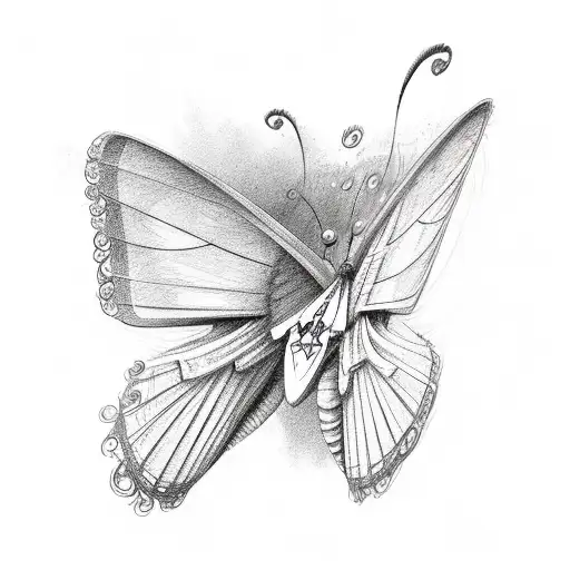 everything happens for a reason with butterfly tattoo design idea