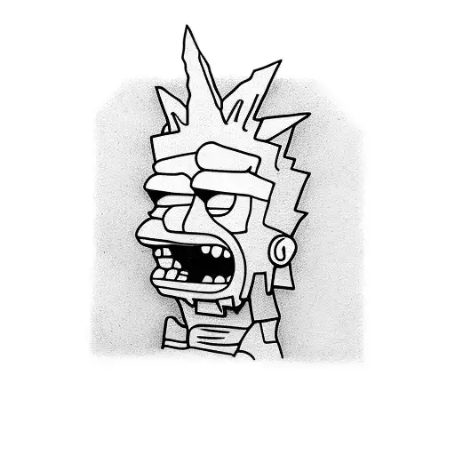 minecraft stitch bart simpson tattoo design idea