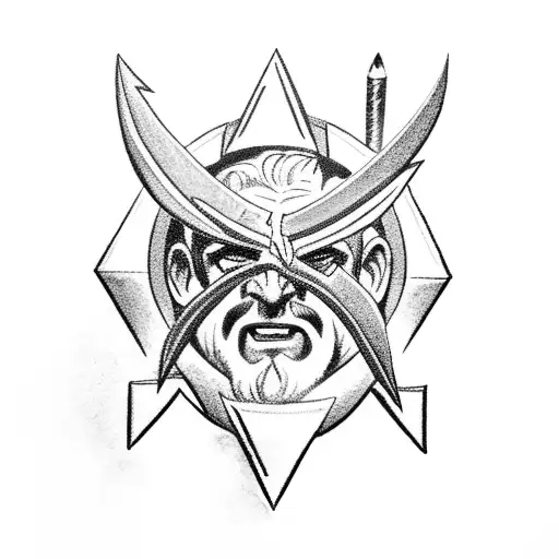 zeus throwing a lightning bolt at hades  tattoo design idea