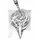 zeus throwing a lightning bolt at hades  tattoo design idea