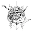 zeus throwing a lightning bolt at hades  tattoo design idea