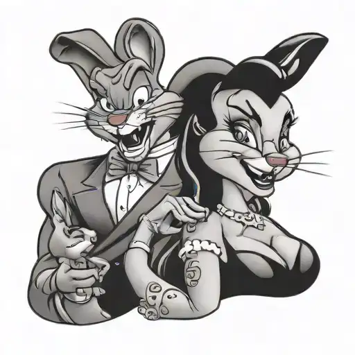 Jessica rabbit and Rodger rabbit  tattoo design idea