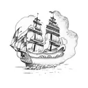 pirate ship tattoo design idea