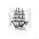 pirate ship tattoo design idea