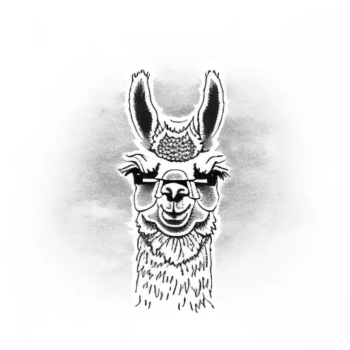 llama in a F1 tattoo design idea