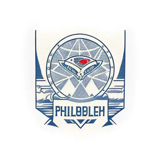 philadelphia sports themed bicep sleeve with wave  tattoo design idea