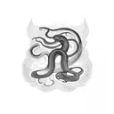 snake with hell flower tattoo design idea