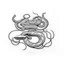 snake with hell flower tattoo design idea