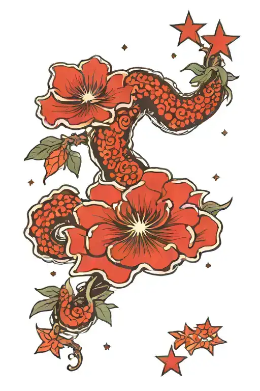 everything happens for a reason with stars tattoo design idea