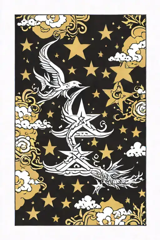 everything happens for a reason with stars tattoo design idea