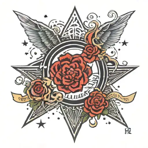 everything happens for a reason with stars and mma related  tattoo design idea