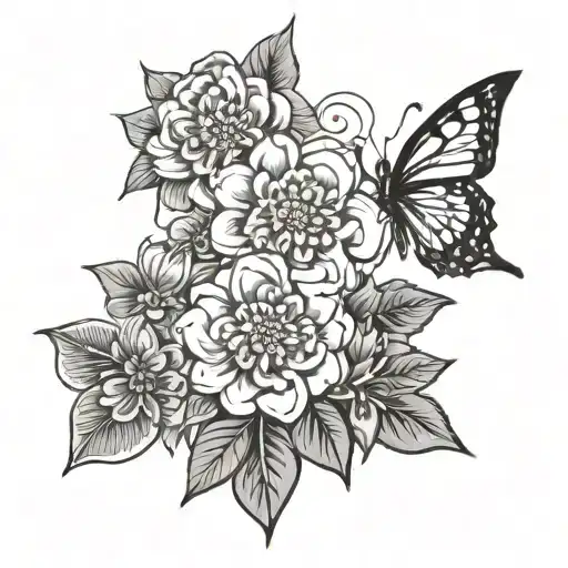 celtic mom daughter and son and a zinnia flower tattoo design idea