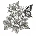 celtic mom daughter and son and a zinnia flower tattoo design idea