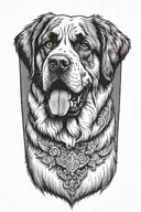 saint bernard dog facing straight tattoo design idea