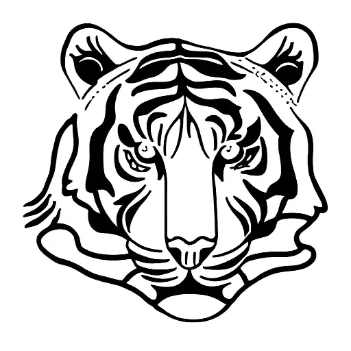 tiger with roses tattoo design idea