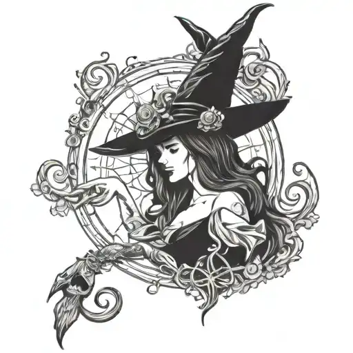 alexis cancer witch  tattoo design idea