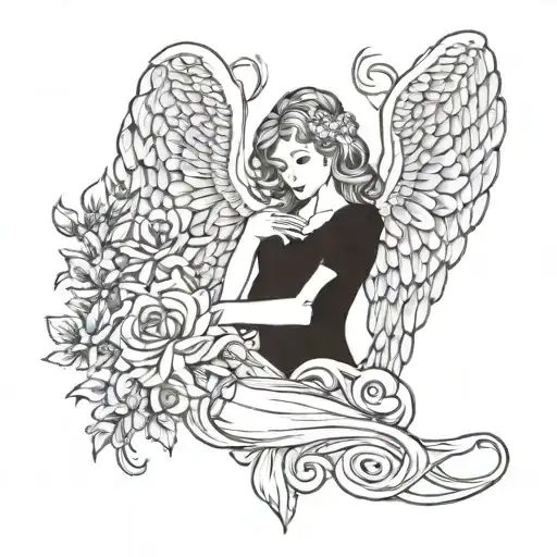 memorial tattoo alexis cancer angel wiccan  tattoo design idea