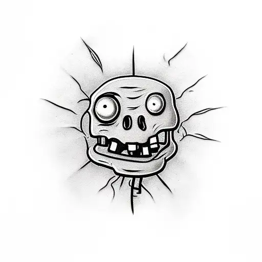 plants vs zombies peashooter if he was badass tattoo design idea