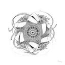 Vintage film reel entwined with vines of flowers tattoo design idea