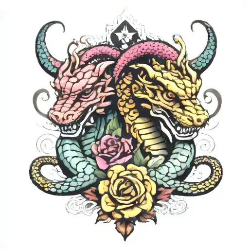 vipers dressed in empathy clothing  tattoo design idea