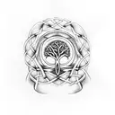 Celtic tree of life with a Celtic knot and claddagh in it  tattoo design idea