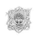 Celtic tree of life with a Celtic knot and claddagh in it  tattoo design idea