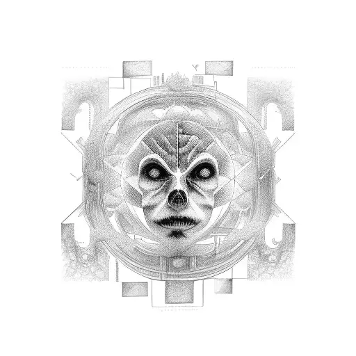 a labyrinth, representing the complexity of the human mind tattoo design idea