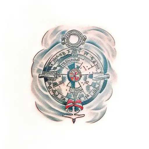 treasure map tattoo design idea