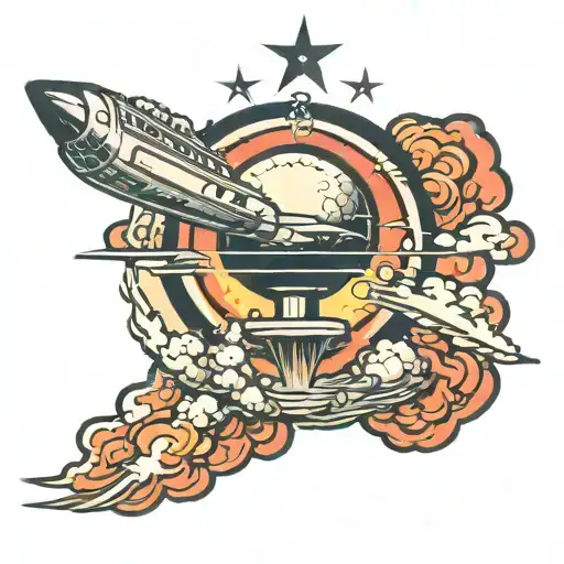 atomic bomb explosion tattoo design idea