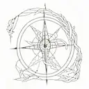 compass broken then fixed in Kintsugi themed tattoo tattoo design idea