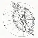 compass broken then fixed in Kintsugi themed tattoo tattoo design idea
