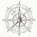 compass broken then fixed in Kintsugi themed tattoo tattoo design idea