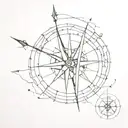 compass broken then fixed in Kintsugi themed tattoo tattoo design idea