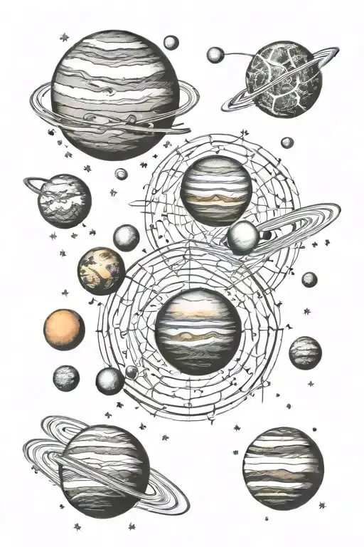 planets solar system tattoo design idea
