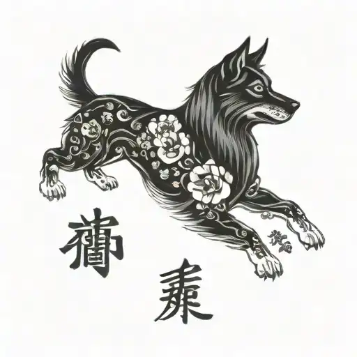 symbolising the love to my dog she is dead now her date of birth was 2018 she died in 2024 she is forever in our hearts tattoo design idea