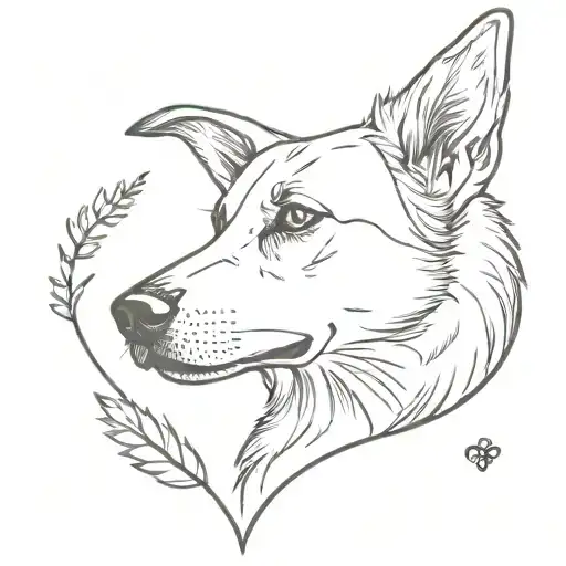 symbolising the love to my dog (German sheperd) she is dead now her date of birth was 2018  tattoo design idea