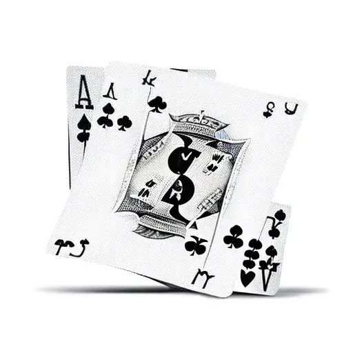 A new-school tattoo of a poker table with cards and chips, surrounded by financial symbols like dollar signs and graphs tattoo design idea