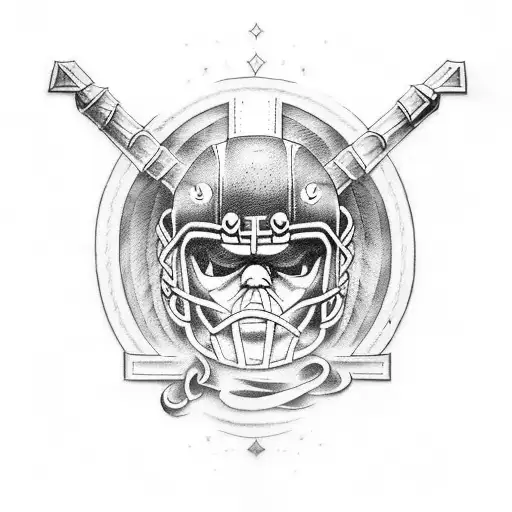 Create a tattoo design inspired by American football with a touch of Viking symbolism tattoo design idea